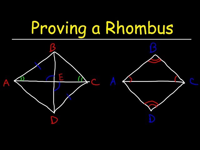 Two Column Proofs - Proving a Parallelogram Is a Rhombus - Geometry