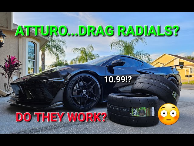 ATTURO DRAG RADIAL TEST! Do they Work? C8 Corvette sets new best with drag radials, did we go 10s???