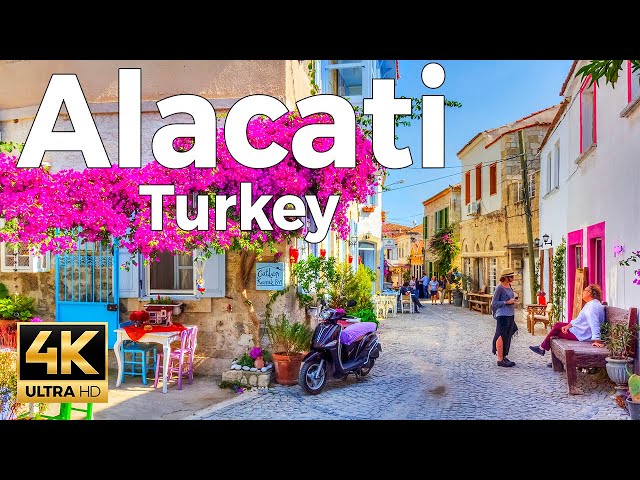 Alacati, Cesme, Turkey (Türkiye) Walking Tour (4k Ultra HD 60 fps) -  With Captions