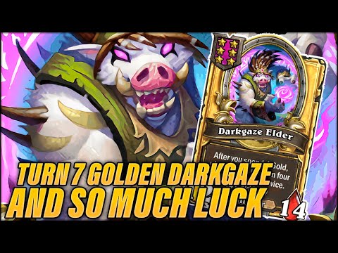 Turn 7 Golden Darkgaze and So Much Luck | Dogdog Hearthstone Battlegrounds