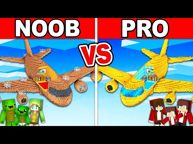 NOOB vs PRO : Airplane House Build Battle in Minecraft (Maizen)