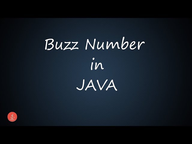 Buzz Number in Java || BluejCode