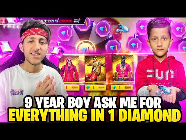 My 9 Year Brother Ask Me For Everything In 1 Diamond 💎 All Rare Emotes - Garena Free Fire