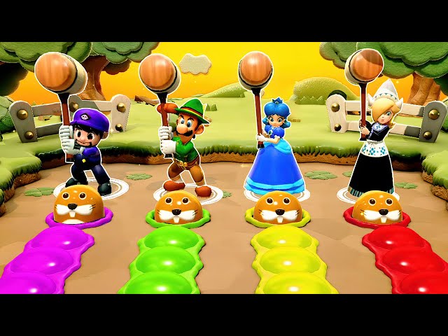 Super Mario Party Minigames - SMG3 Vs Luigi Lederhosen Vs Blue Daisy Vs Rosalina Volendam