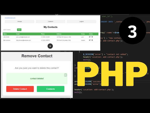 PHP Project Tutorial: Make Contact Book Project Using PHP And MySQL Database - Part 3