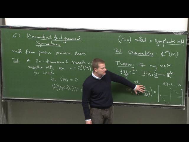 Application: Kinematical and dynamical symmetries - Lec 28 - Frederic Schuller