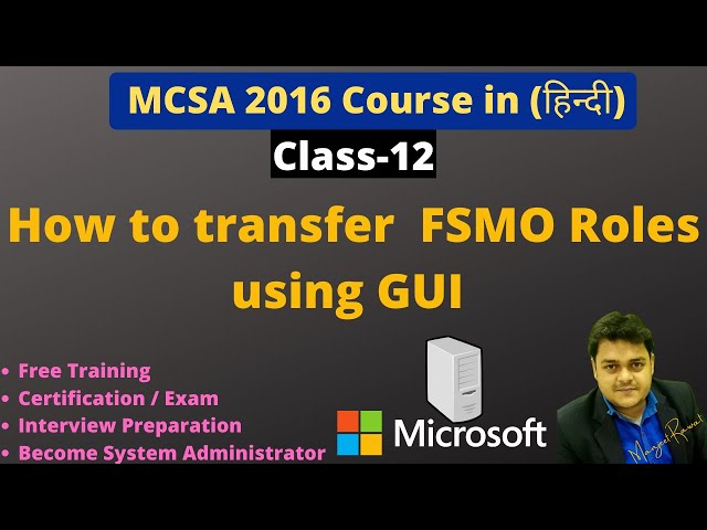 How to transfer FSMO Roles using GUI step by step guide | MCSA Server 2016 Certification.