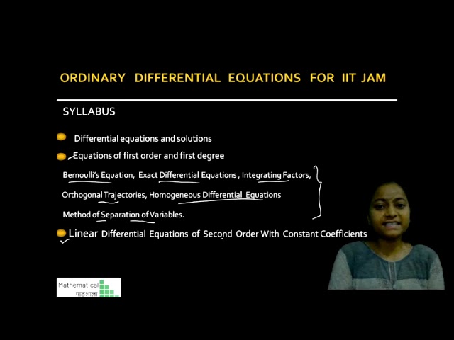 ODE INTRODUCTRY LECTURE FOR IIT-JAM 2025 | LOVELY MA’AM | #iitjam2025 #iitjam