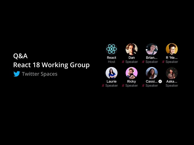 React Labs: React 18 Working Group Q&A [Audio]