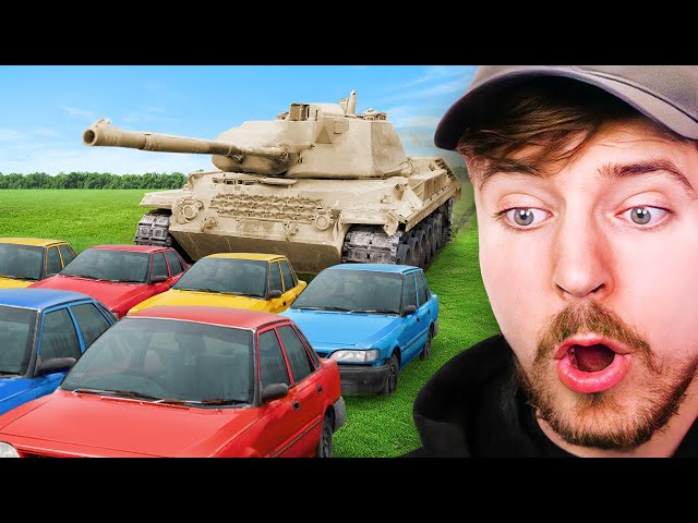 1 Tank vs 10 Cars!