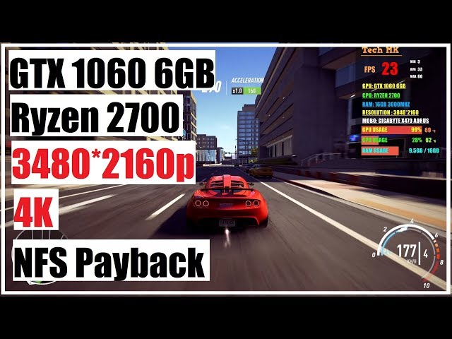 Need for Speed Payback | GTX 1060 6GB | Ryzen 2700 | 4K Gameplay | Tech MK