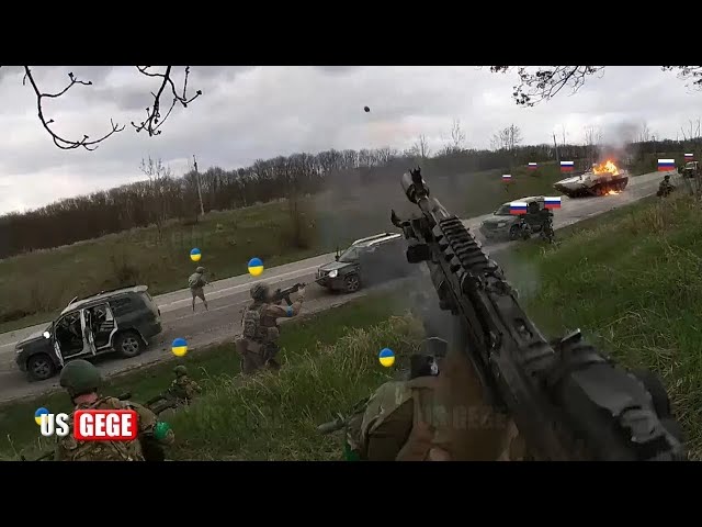 Brutal Moment! Ukrainian 47th Brigade Blows Up Column Russian Armored Vehicles While to Avdiivka