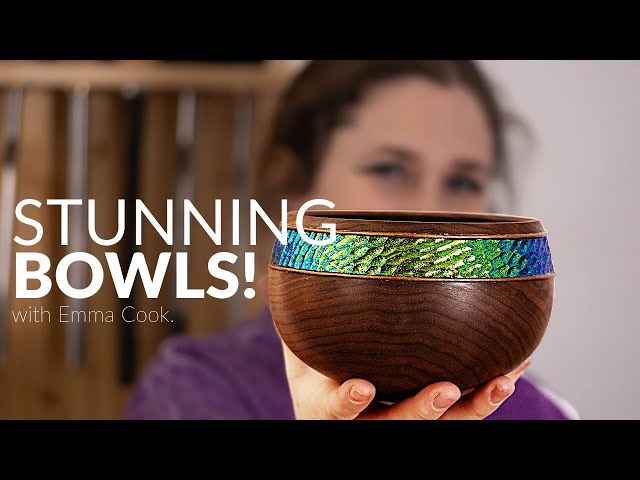 Turning incredible bowls with a colourful finish - by Emma Cook.