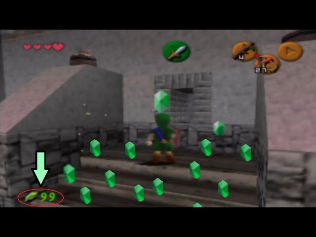 How to get max rupees in The Legend of Zelda Ocarina of Time officially captured from a Nintendo 64