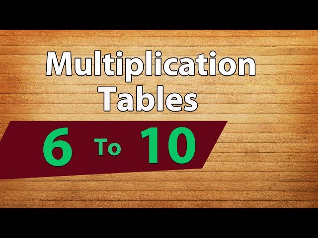 6 to 10 Table For Beginners | Learn Multiplication Tables For Kids | Arithmetic- Maths Compilation