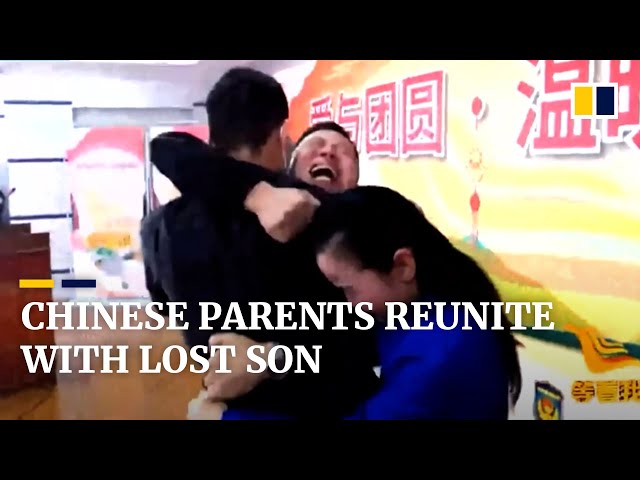 Chinese parents reunite with long-lost son after 14 years