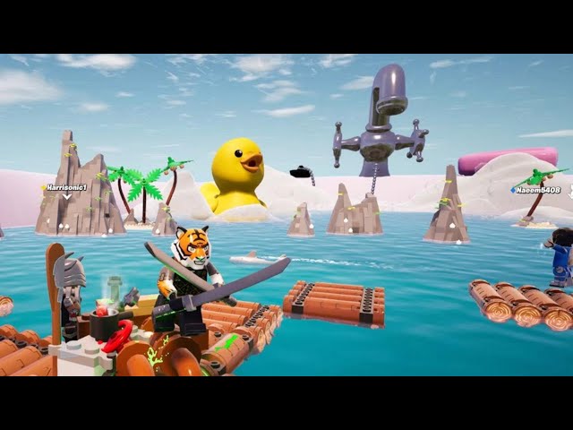 Fortnite | Building a raft with others in LEGO Raft Survival on PS5
