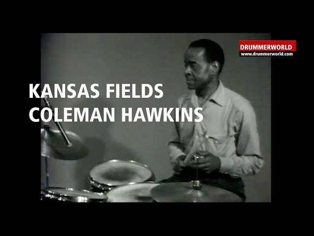 Kansas Fields: Fine DRUM TRADING with Coleman Hawkins - starting at 6:00 - 1962 #drummerworld