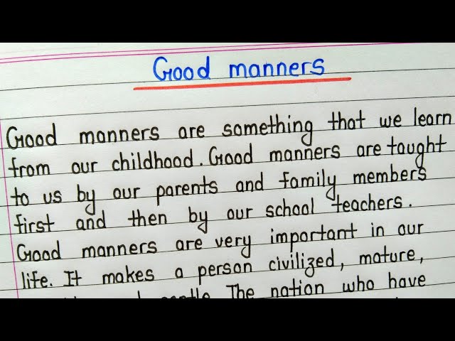 Good manners essay in english || Short paragraph on good manners