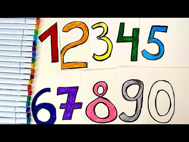 How to draw numbers - Learn Colors and Numbers Rainbow for Toddlers