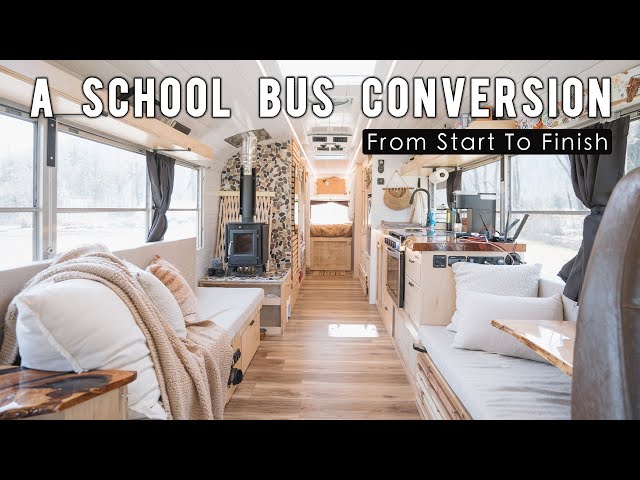 A School Bus Conversion (Time Lapse From Start To Finish)