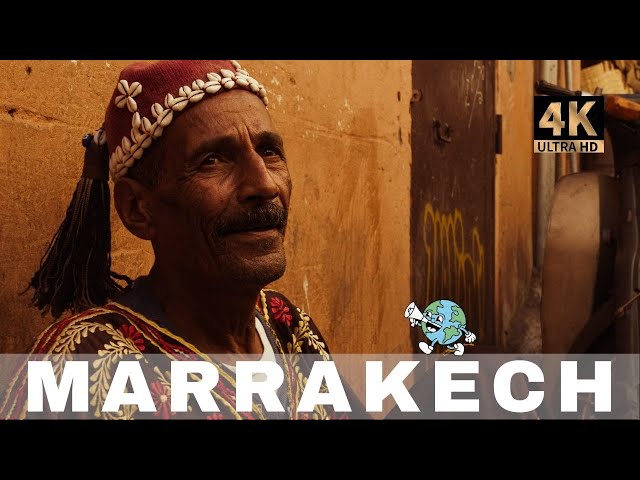 Explore the Real Marrakech, Morocco, Africa  (Walking Tour 4K HDR ASMR)