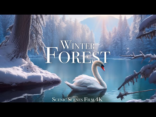 Winter Forest 4K - Beautiful Winter Wonderland with Peaceful Relaxing Music