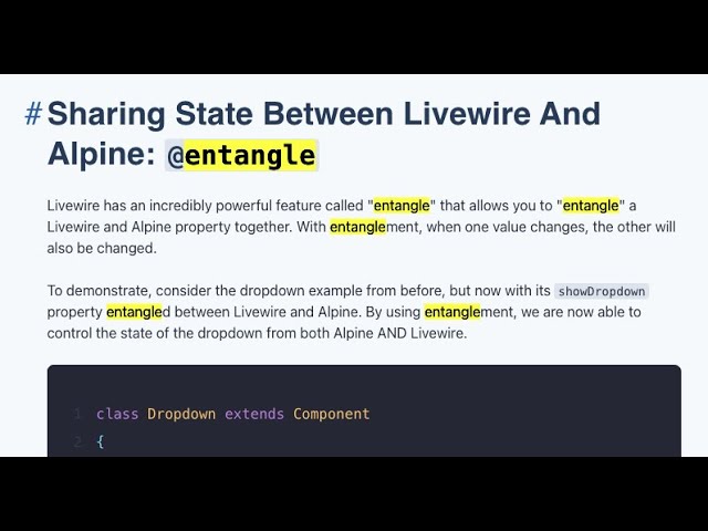 Improve Livewire performance using Entangle feature