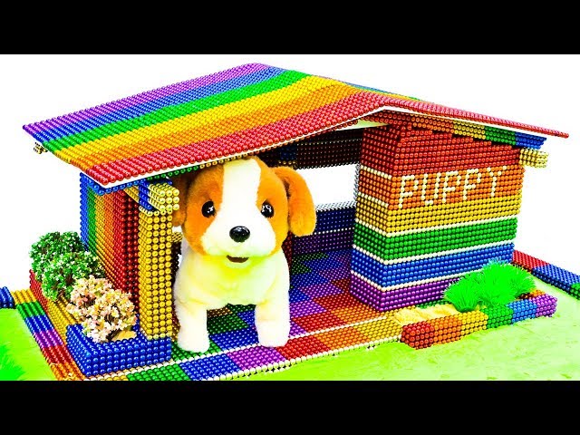DIY - Build Amazing Puppy Dog Mud House With Magnetic Balls (Satisfying) - Magnet Balls