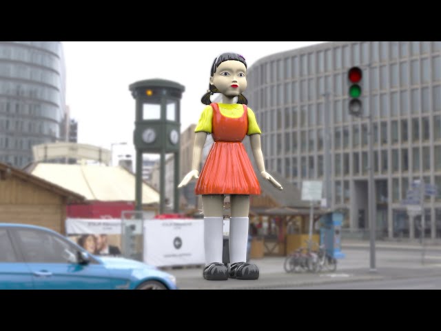 squid game doll | traffic light