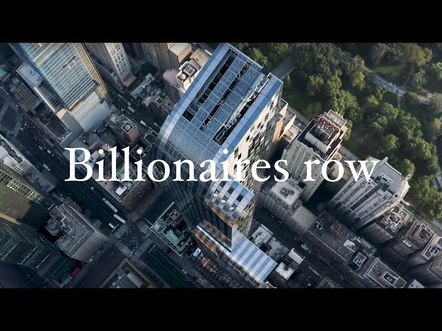 Billionaires row, Midtown New York. NYC drone