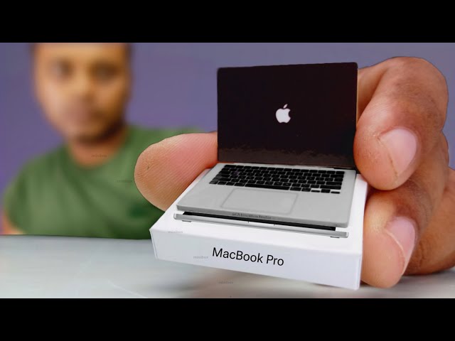 Apple Macbook pro m3 14 inch minibox unboxing | Miniature laptop