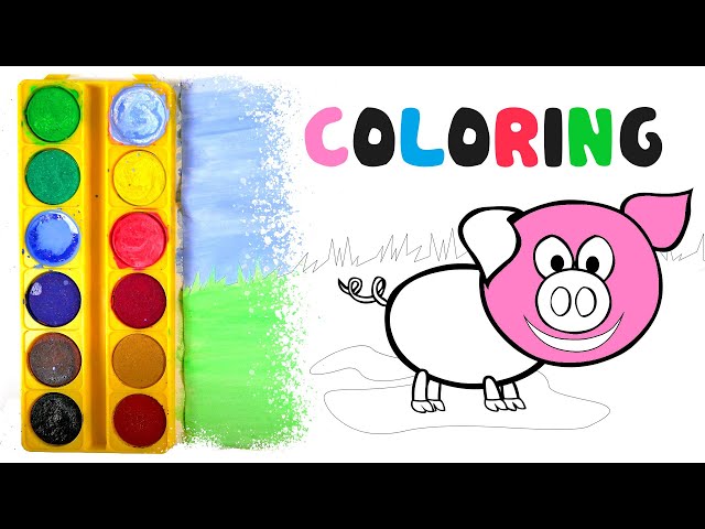 Coloring farm animals - Piggy for kids | CzyWieszJak