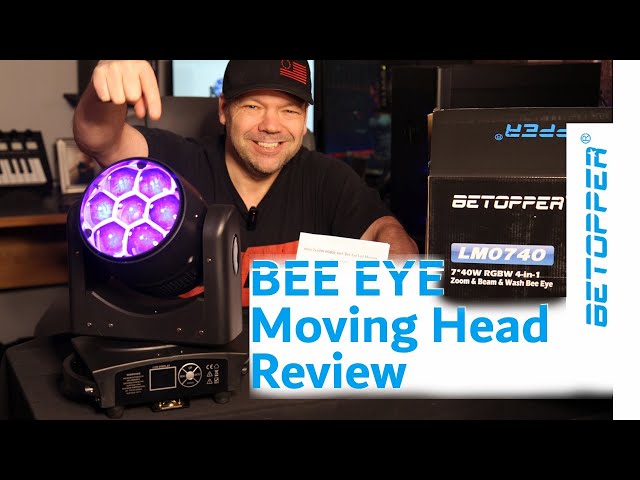 Betopper Bee Eye 7x40 RGBW Light Review!  Moving Head DJ - Party Light.
