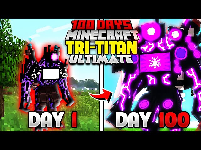 I survived 100 days as skibidi toilet ultimate tri titan, 100 days as ultimate tri titan, wiz x