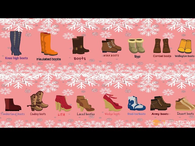 Types of Boots | Learn Different Boot Names in English | List of Boots