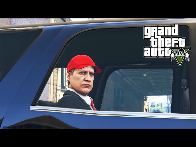 GTA 5 - SECRET SERVICE Escorts President Trump In Front of Hospital with Police + Escape!