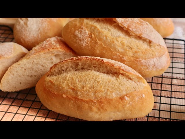 【cc】折叠2次就成的早餐面包很简单，无油无糖无蛋，不需要机器不需要模具，每个人在家都能做#免揉面包#法棍#素食面包【阿栗食譜82】