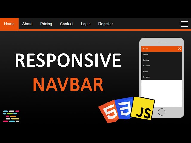 Responsive navbar with mobile hamburger menu | HTML, CSS, JS