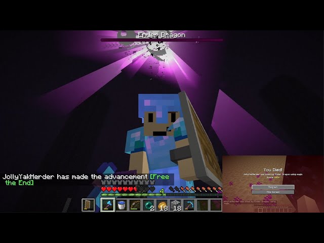 Killing The Ender Dragon on Minecraft Java For The First Time!