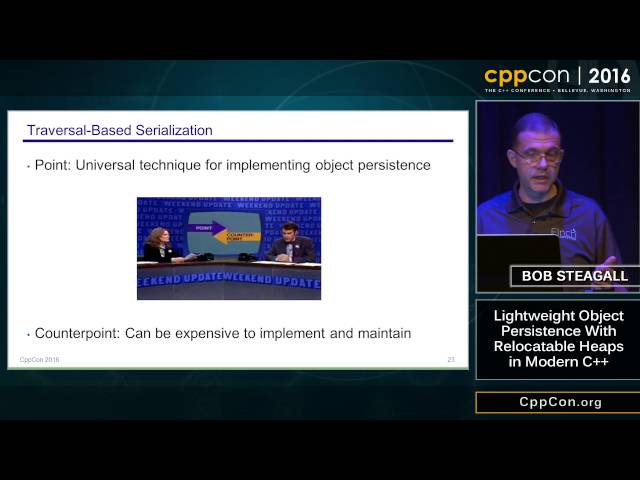 CppCon 2016: Bob Steagall “Lightweight Object Persistence With Relocatable Heaps in Modern C++"