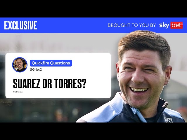 Steven Gerrard's 32 Questions with Gary Neville | Overlap Xtra