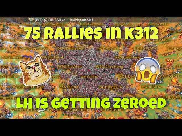 Lords Mobile - K312 making history. 75 rallies for rally party! LH family is getting zeroed