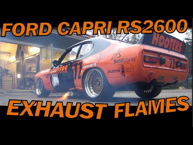 Capri Cosworth V6 hitting limiter with flames!