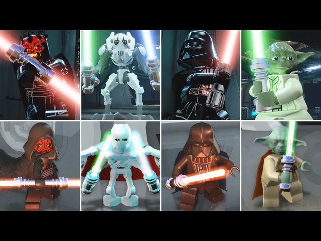 LEGO Star Wars The Force Awakens vs The Complete Saga Characters Evolution (Side by Side)