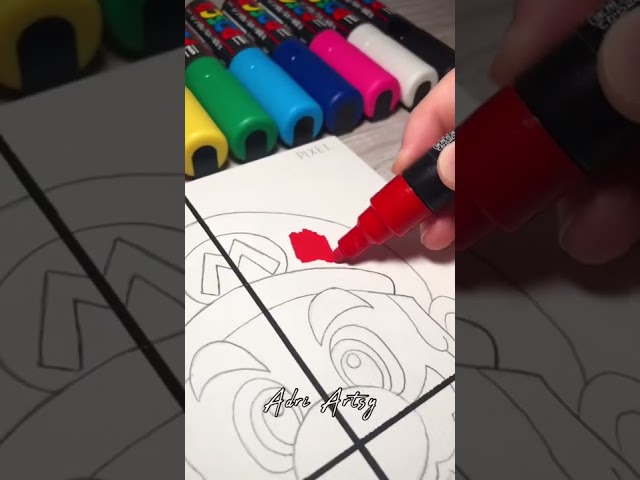Drawing Super Mario in DIFFERENT Art Styles with Posca Markers! Part 1