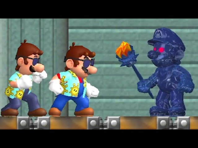 New Super Mario Bros Wii - All Shadow Mario Bosses