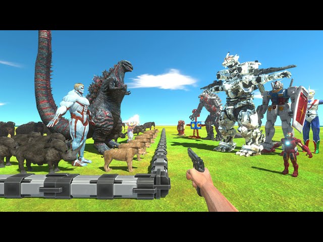 FPS Avatar Rescues Ice Team and Fights Robot Team - Animal Revolt Battle Simulator