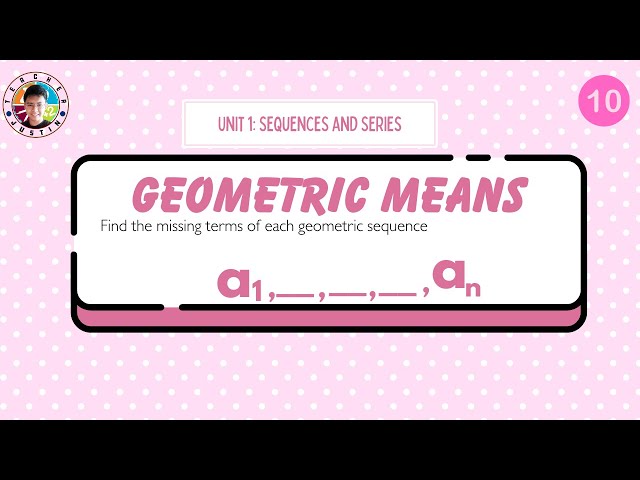 Geometric Means [Example 1-5]