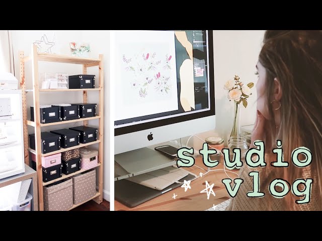 Designing Stickers & Packing Orders | Sticker Shop Studio Vlog